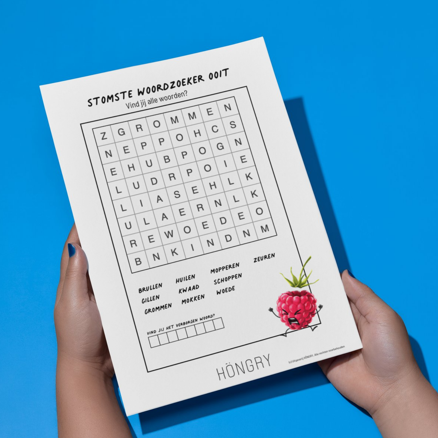 HONGRY woordzoeker fruit en groenten