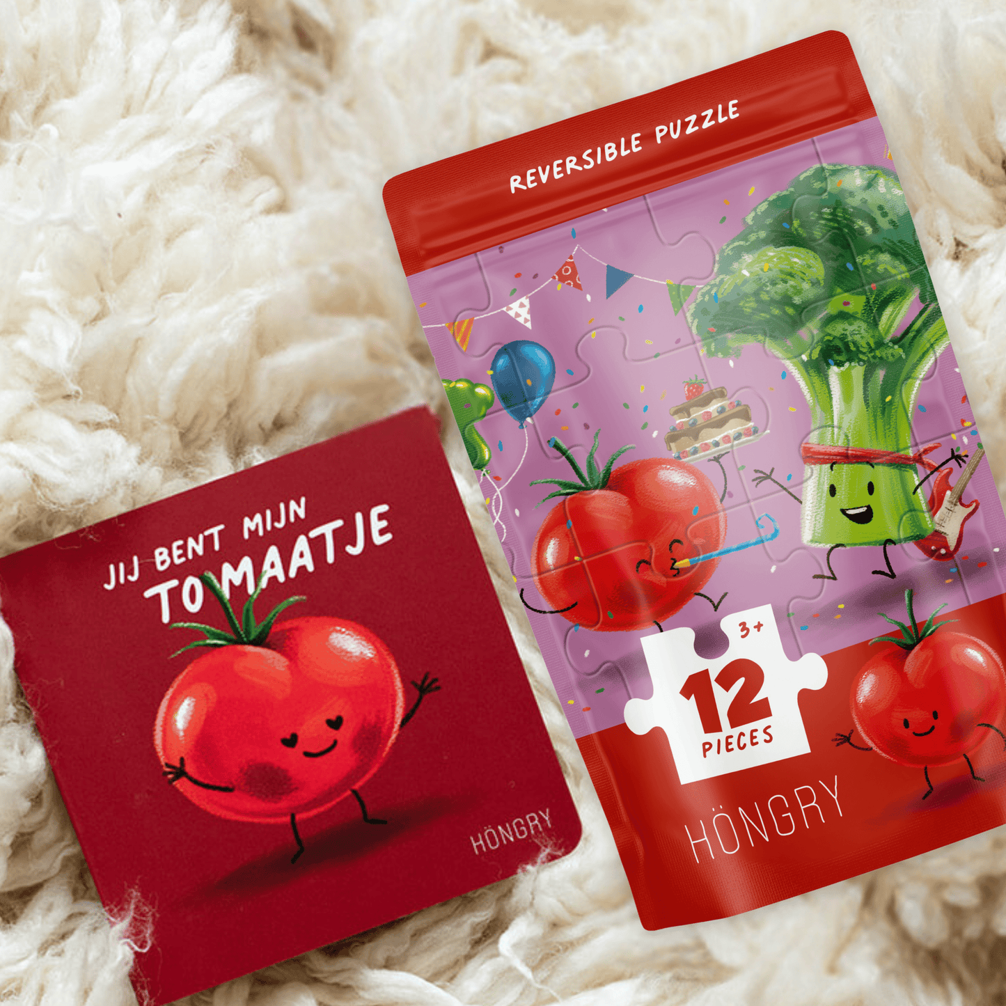 HONGRY Jij bent mijn tomaatje karton boek en puzzel 12 stukken