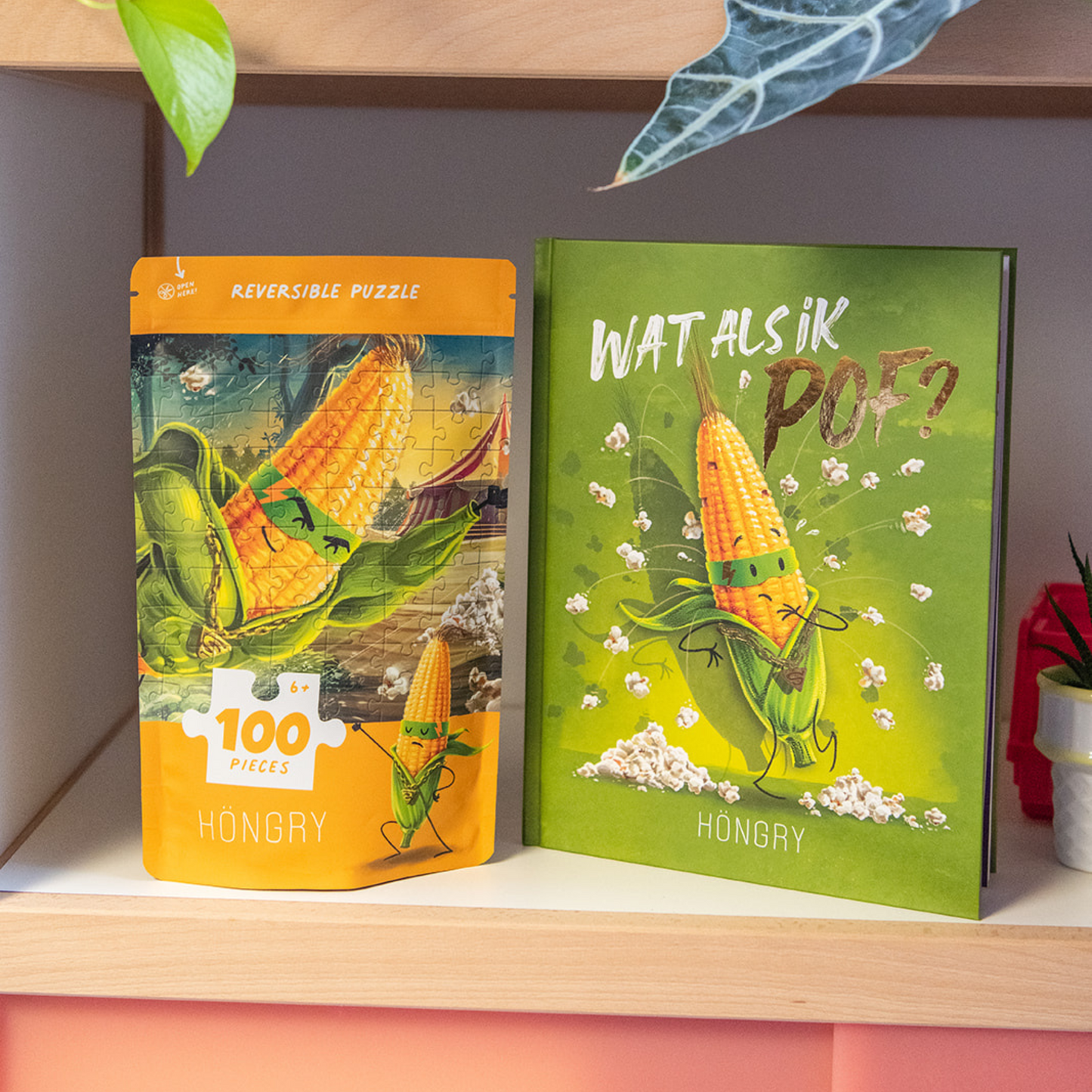 HONGRY puzzel en boek wat als ik pof met Nacho Mais