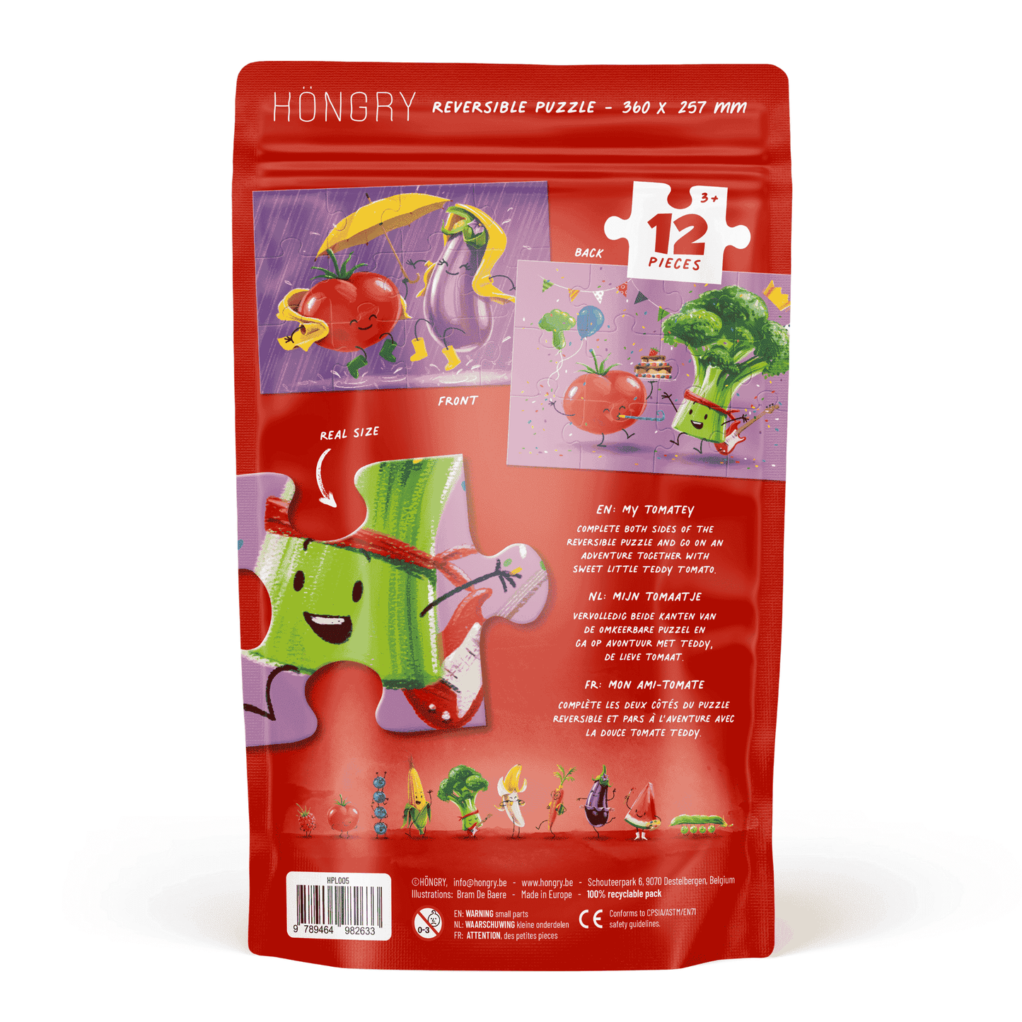 HONGRY Puzzel 12 stukken Teddy Tomaat