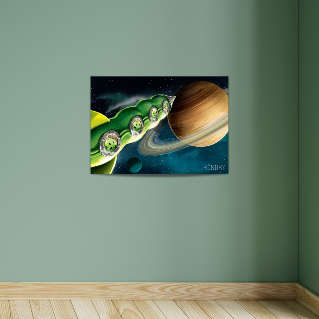 HONGRY Poster ruimte erwtjes planeet