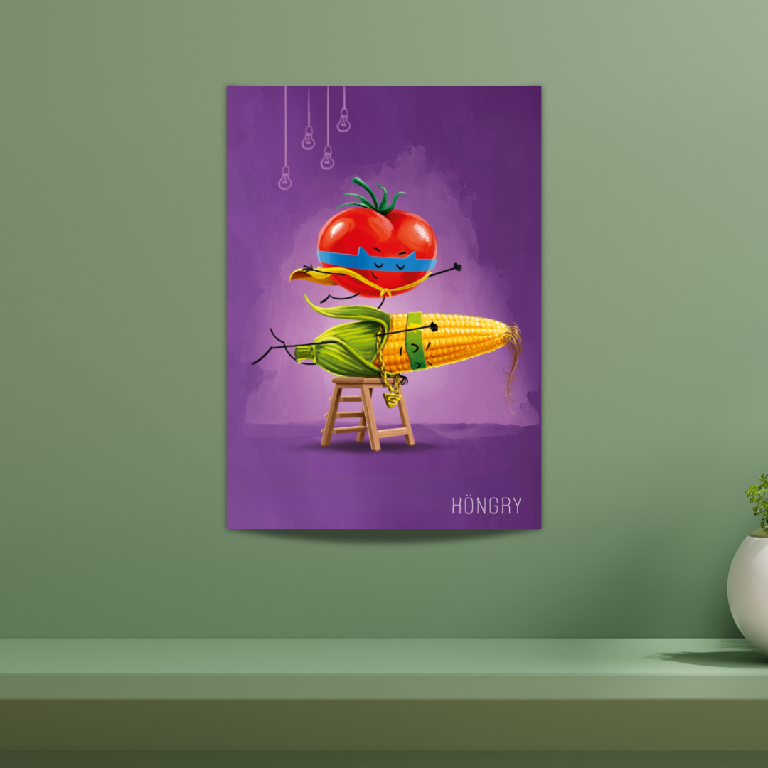 HONGRY Poster superheld fruit en groenten