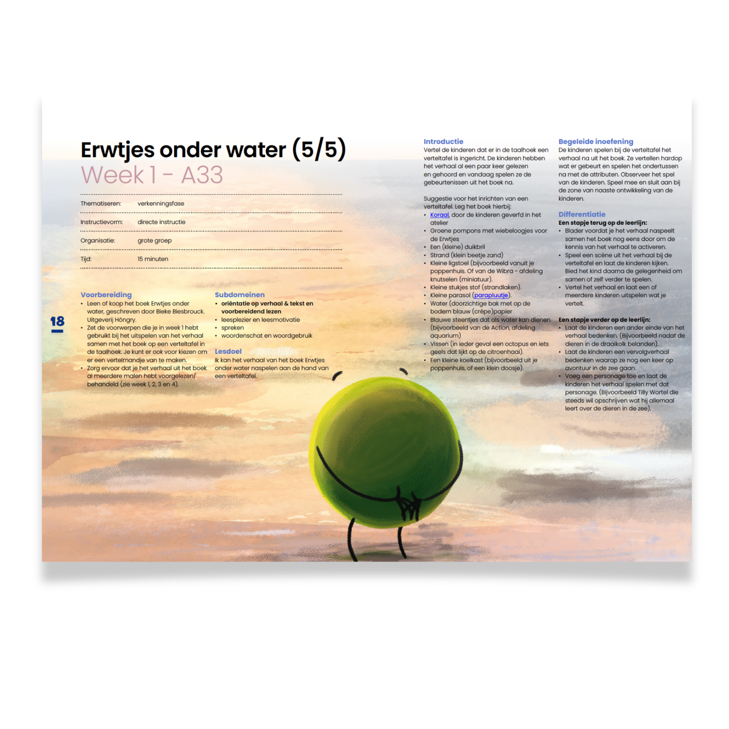 Lesinspiratie Erwtjes onder water door Kleuterflits