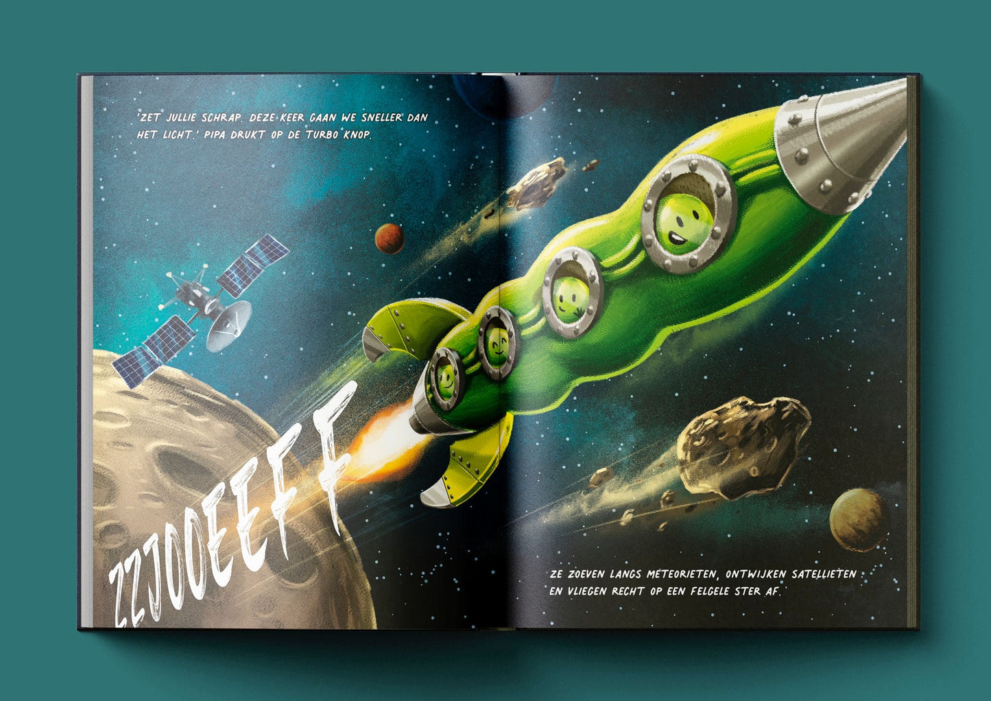 Blutsboek Peas in space